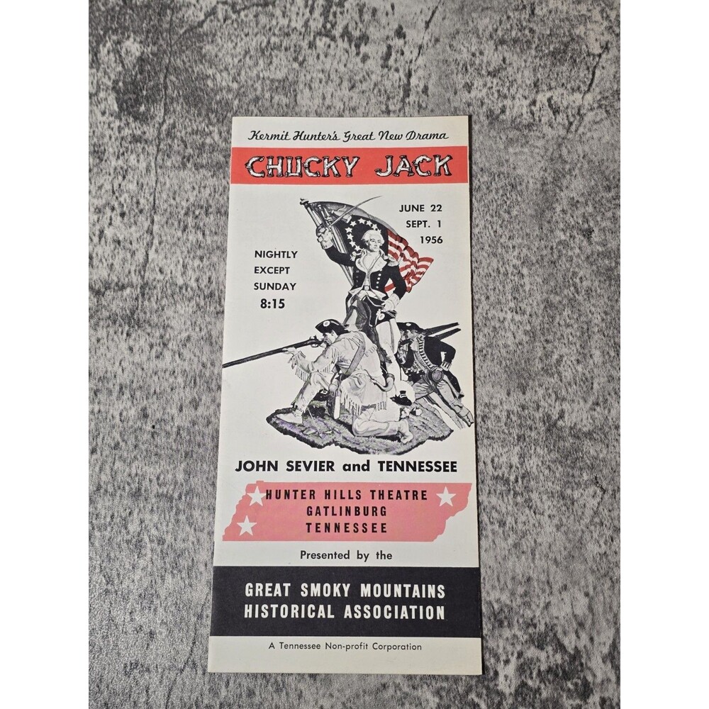 Circa 1956 Chucky Jack Theatre Brochure Drama Hunter Hills Gatlinburg Tennessee